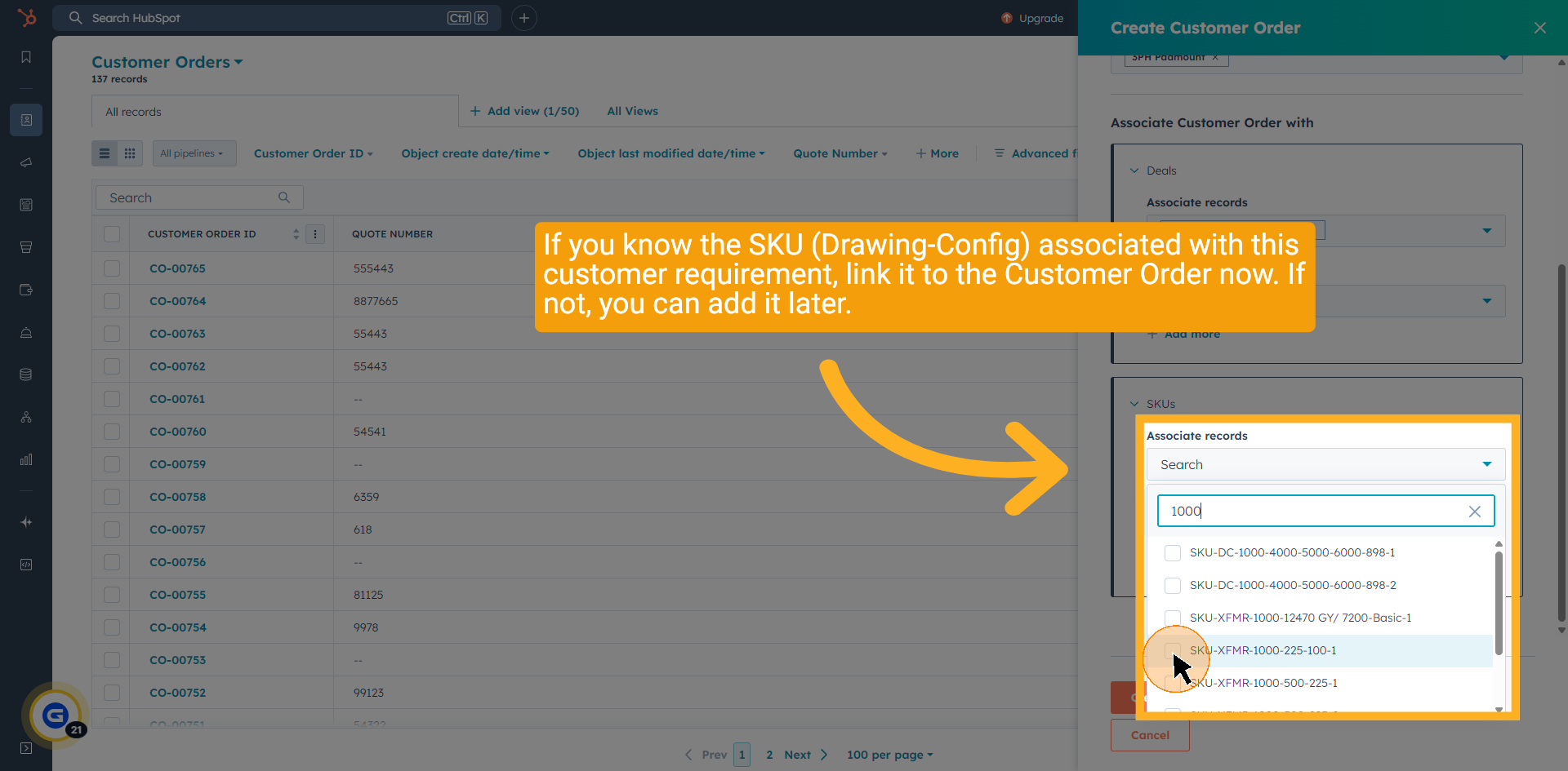 Associate SKU