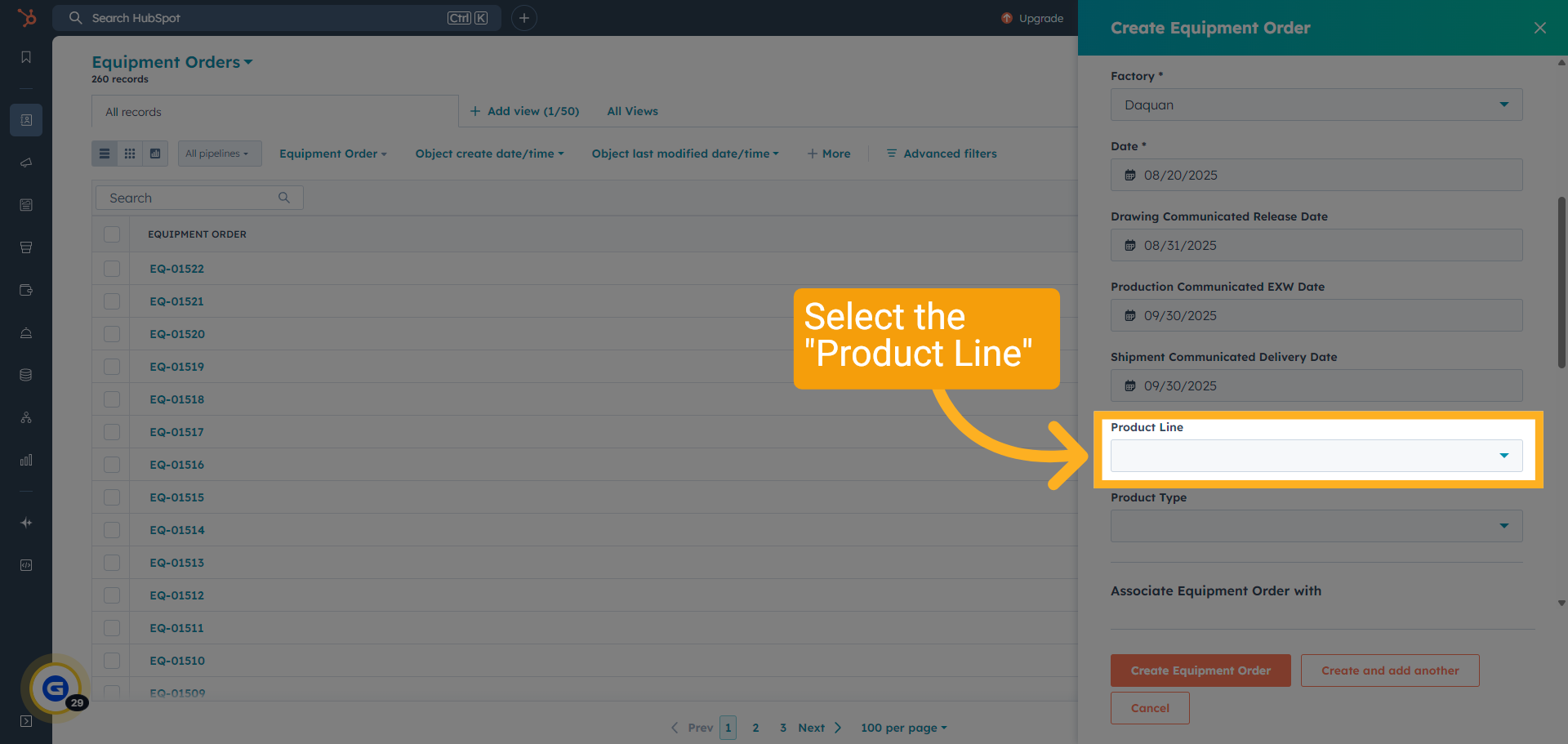 Select 'Product Line'