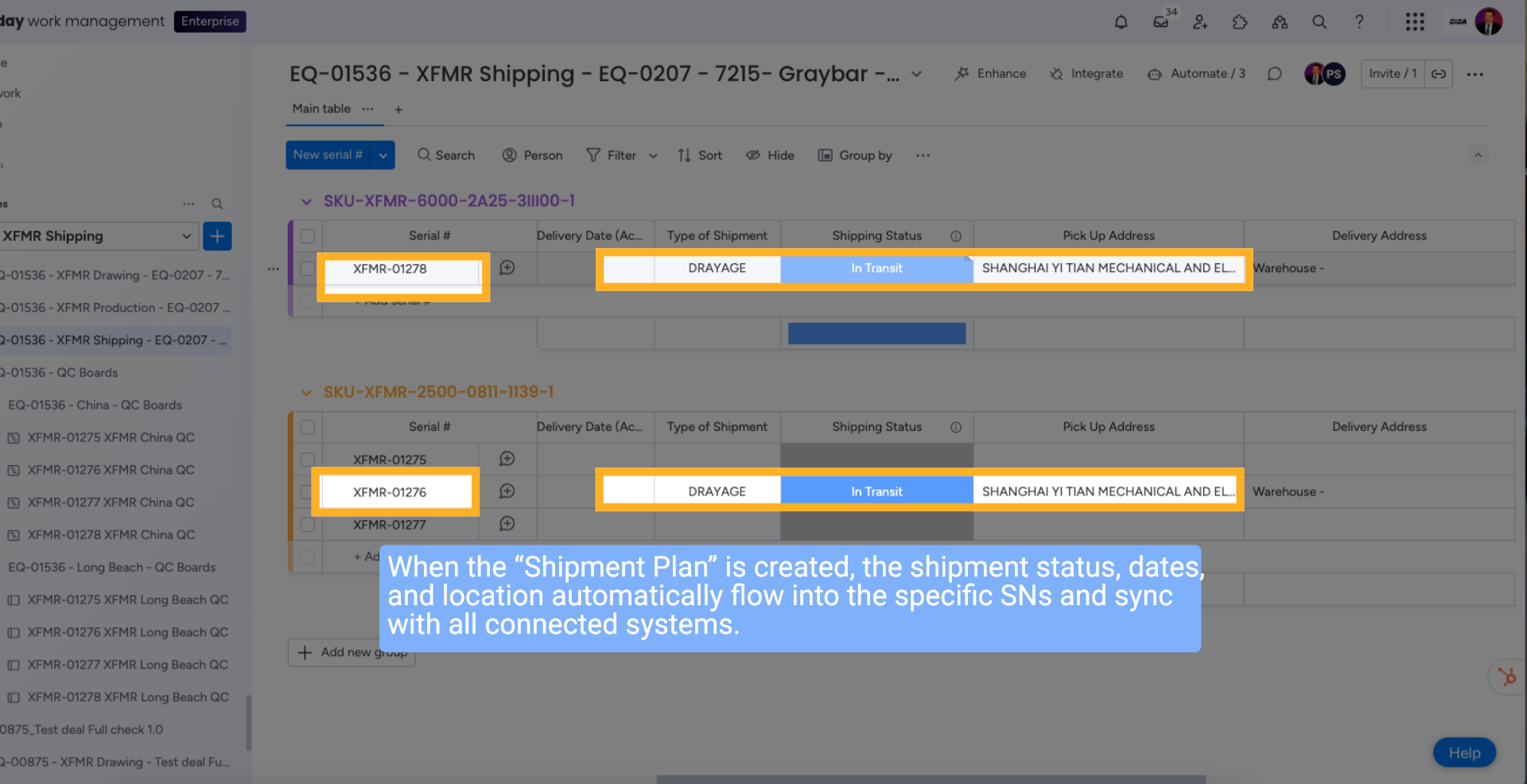 Shipping Information Updated