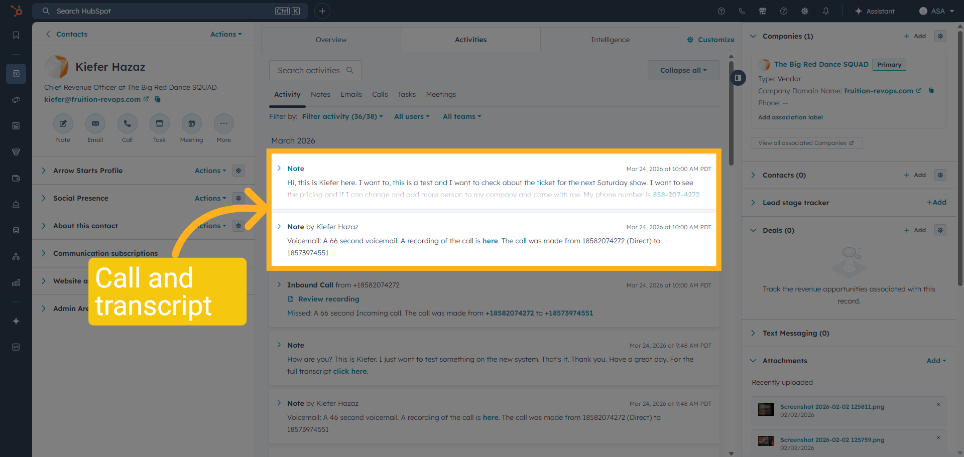 Open in HubSpot