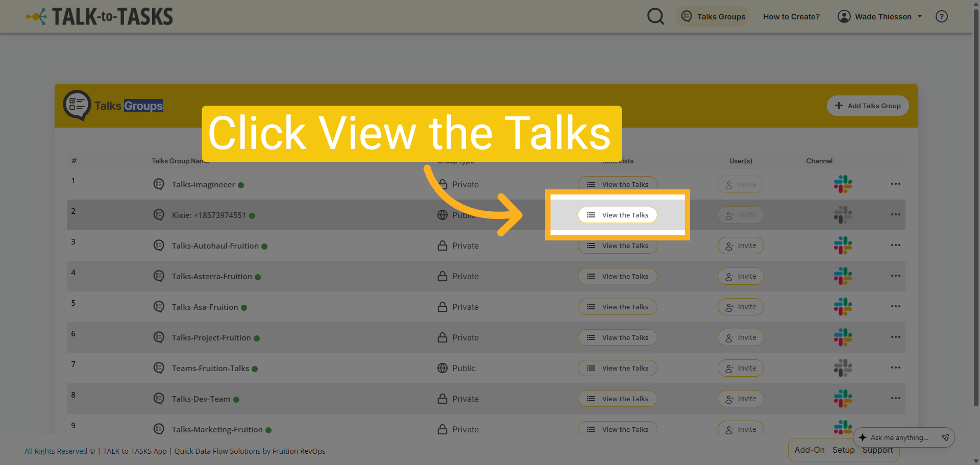 View Specific Talks
