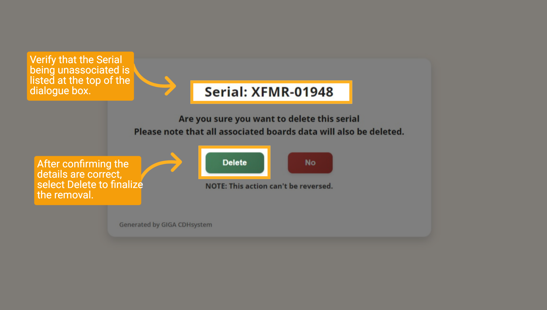 Finalize the Serial Removal