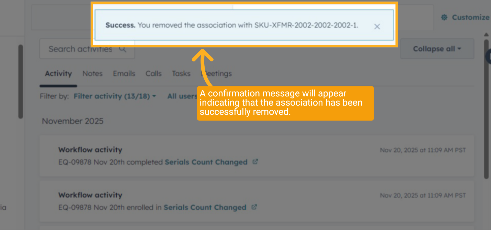1st Confirmation Message