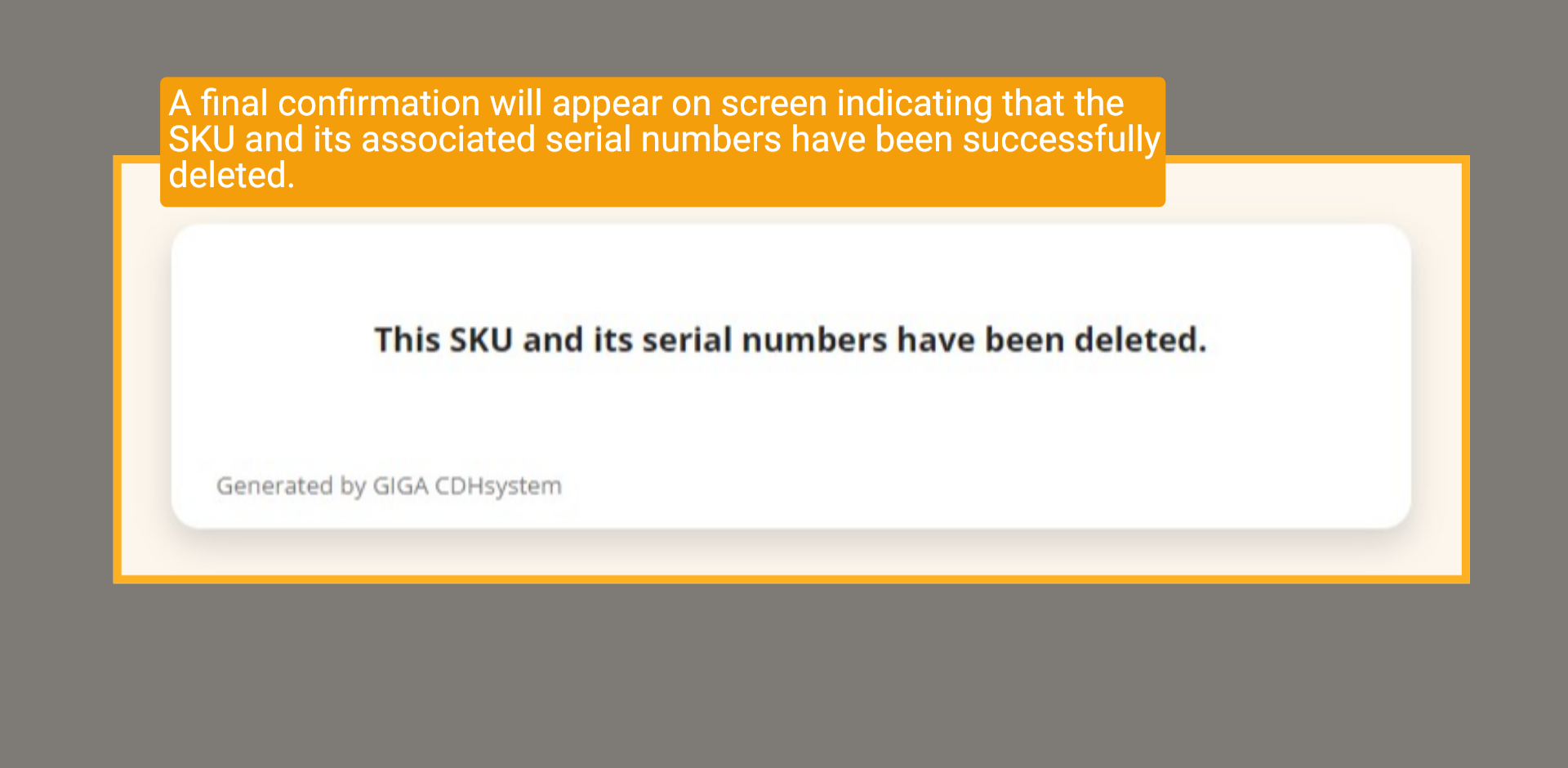Final SKU Confirmation
