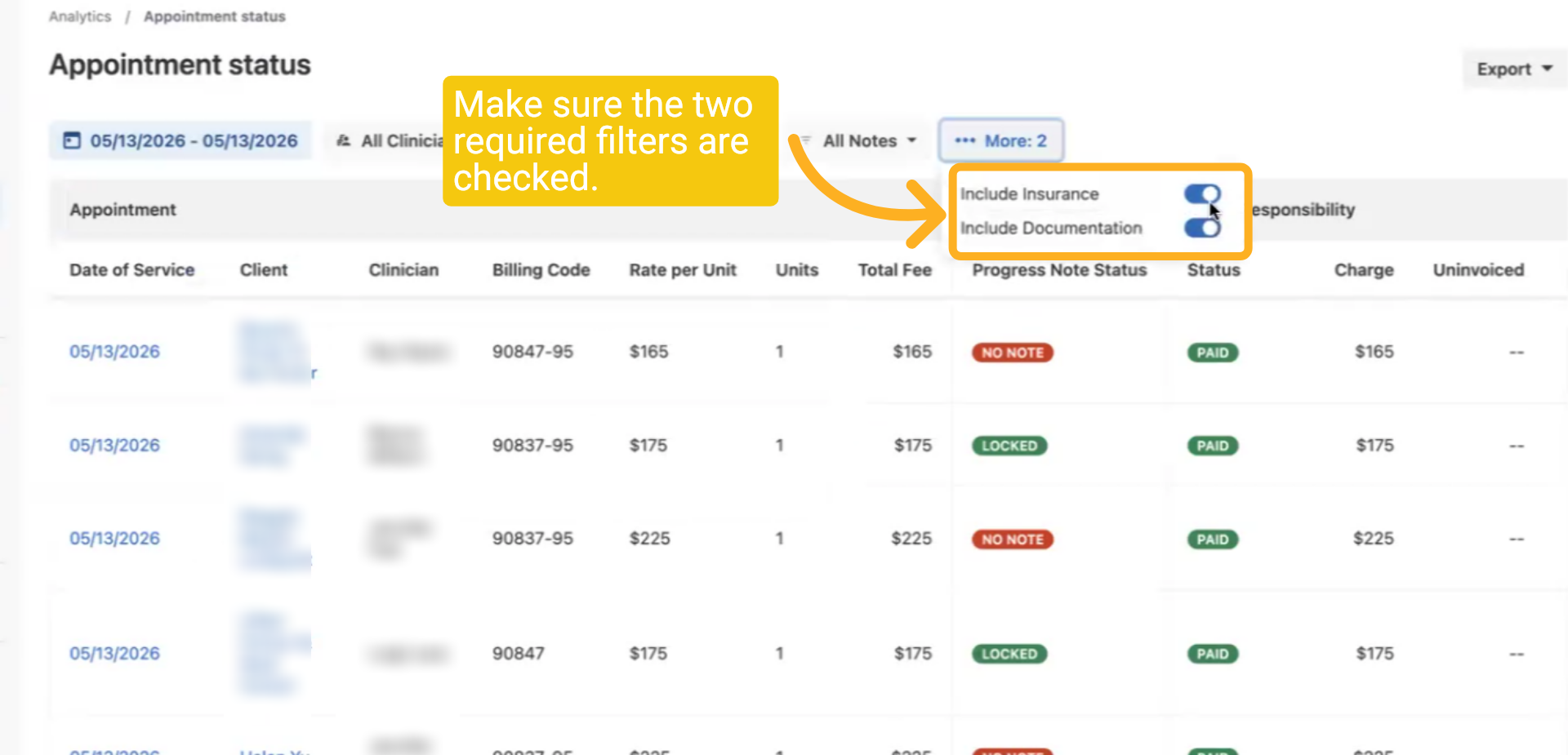 Turn on Filter Options