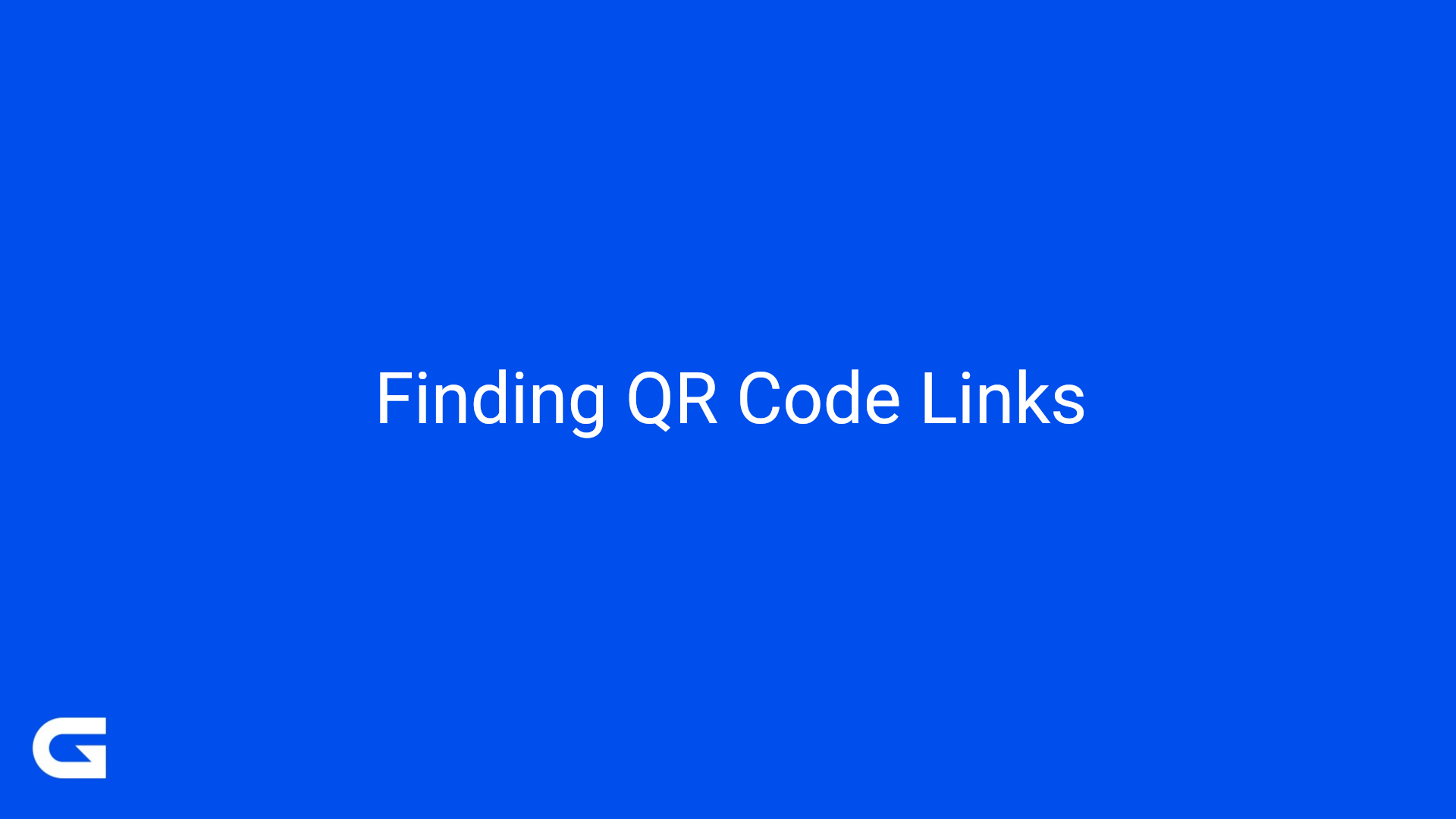 Finding QR Code Links