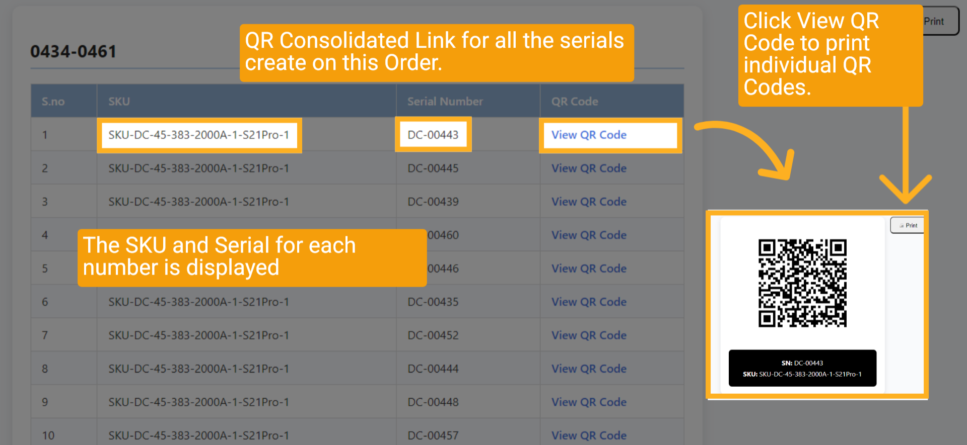 Printing QR Consolidated Url