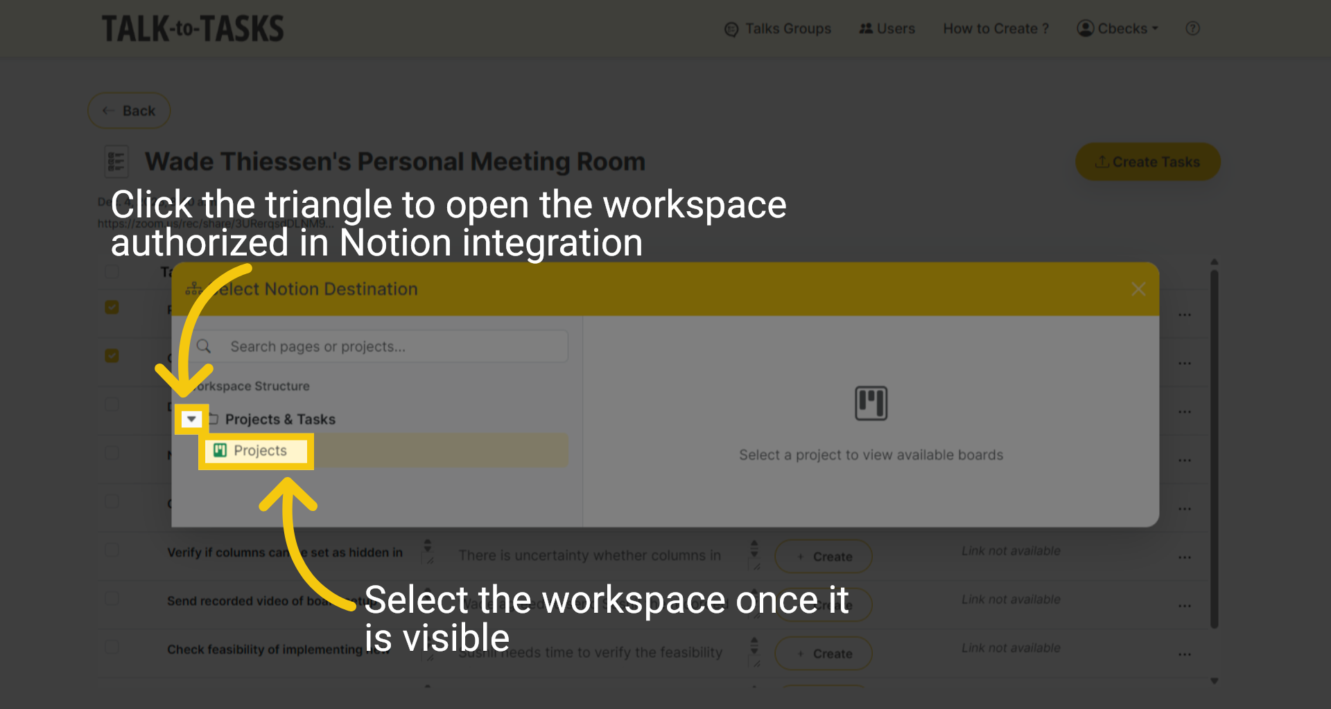 Open and Select Workspace