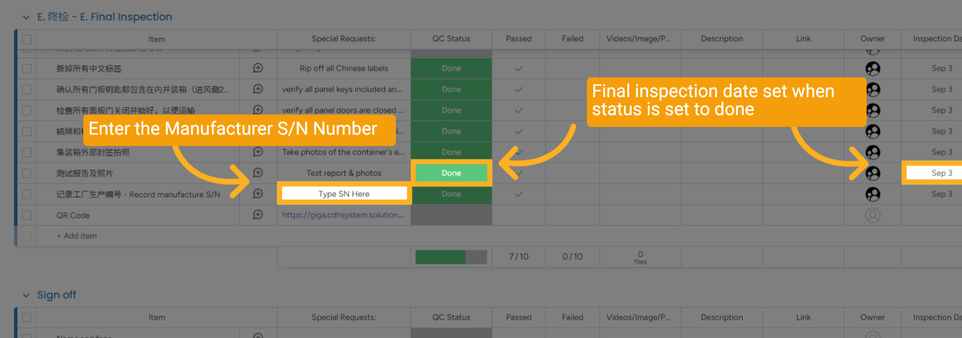 China QC Completed