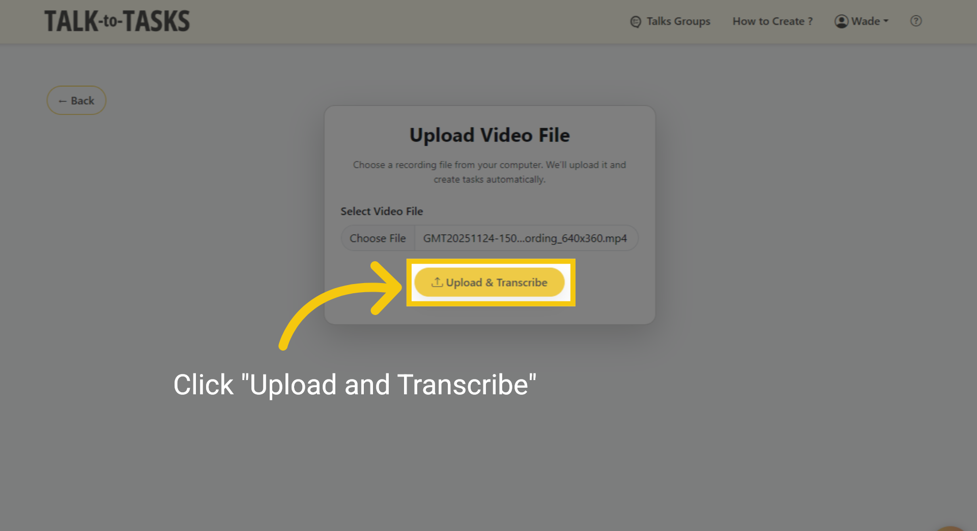 Upload and Transcribe Local File