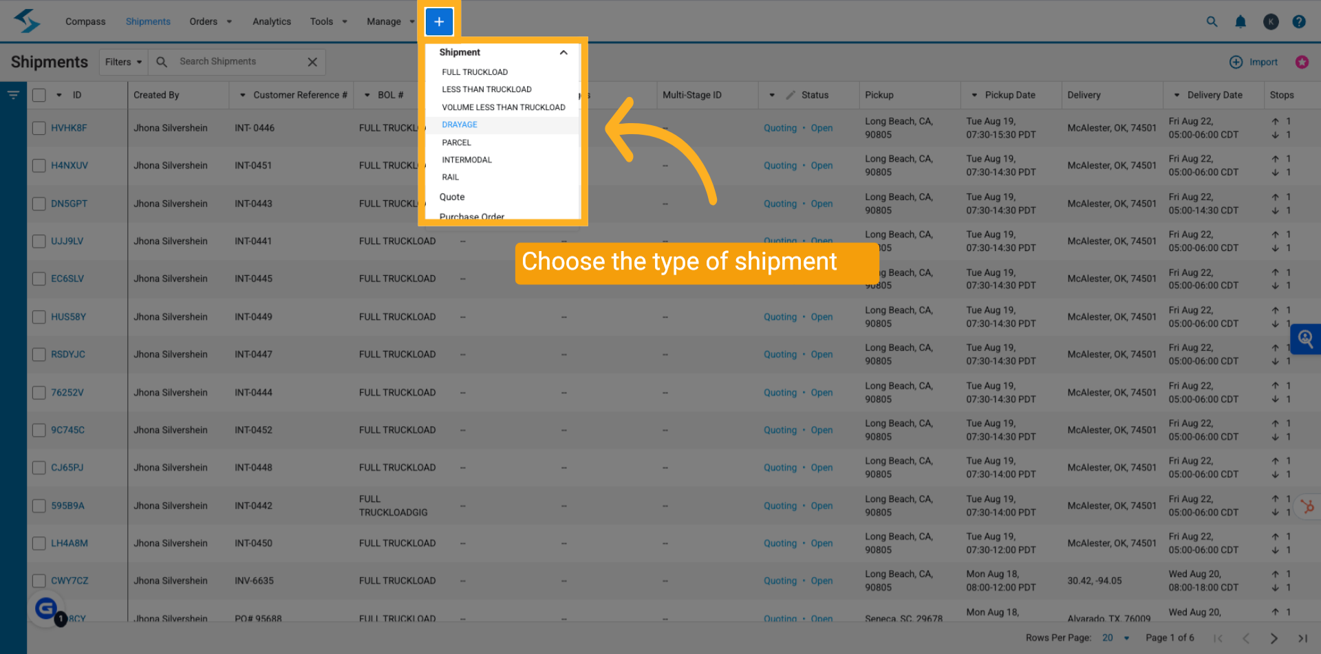 New Shipment Plan