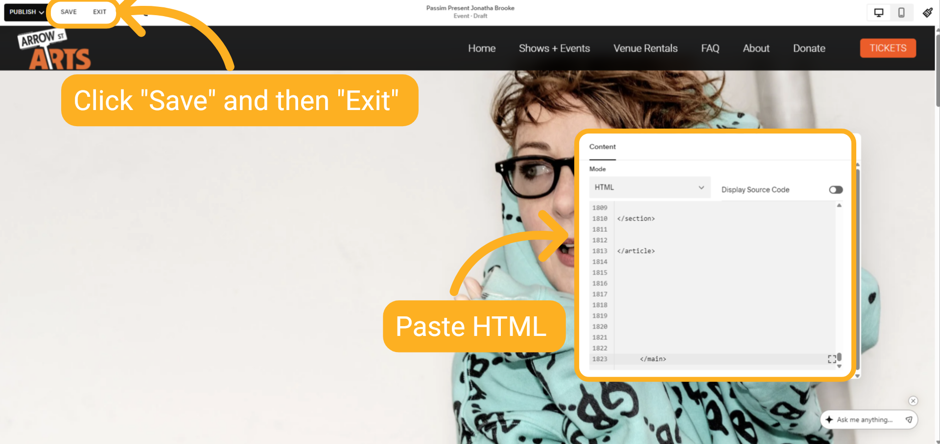 Paste HTML