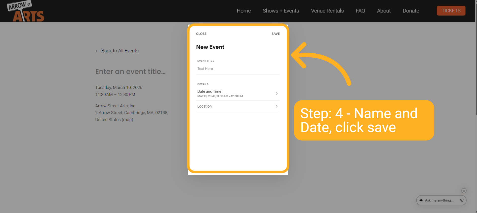 Enter Name and Date