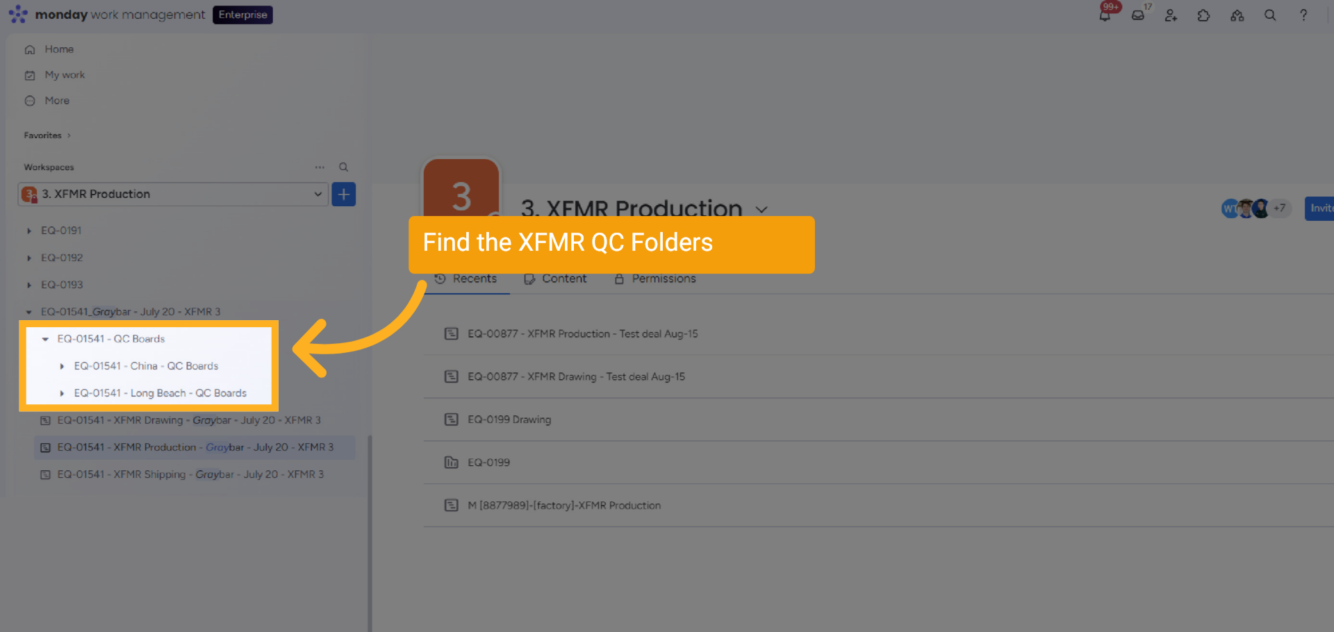XFMR QC Folder Location