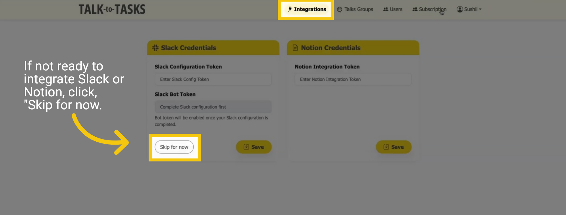 Integration Page
