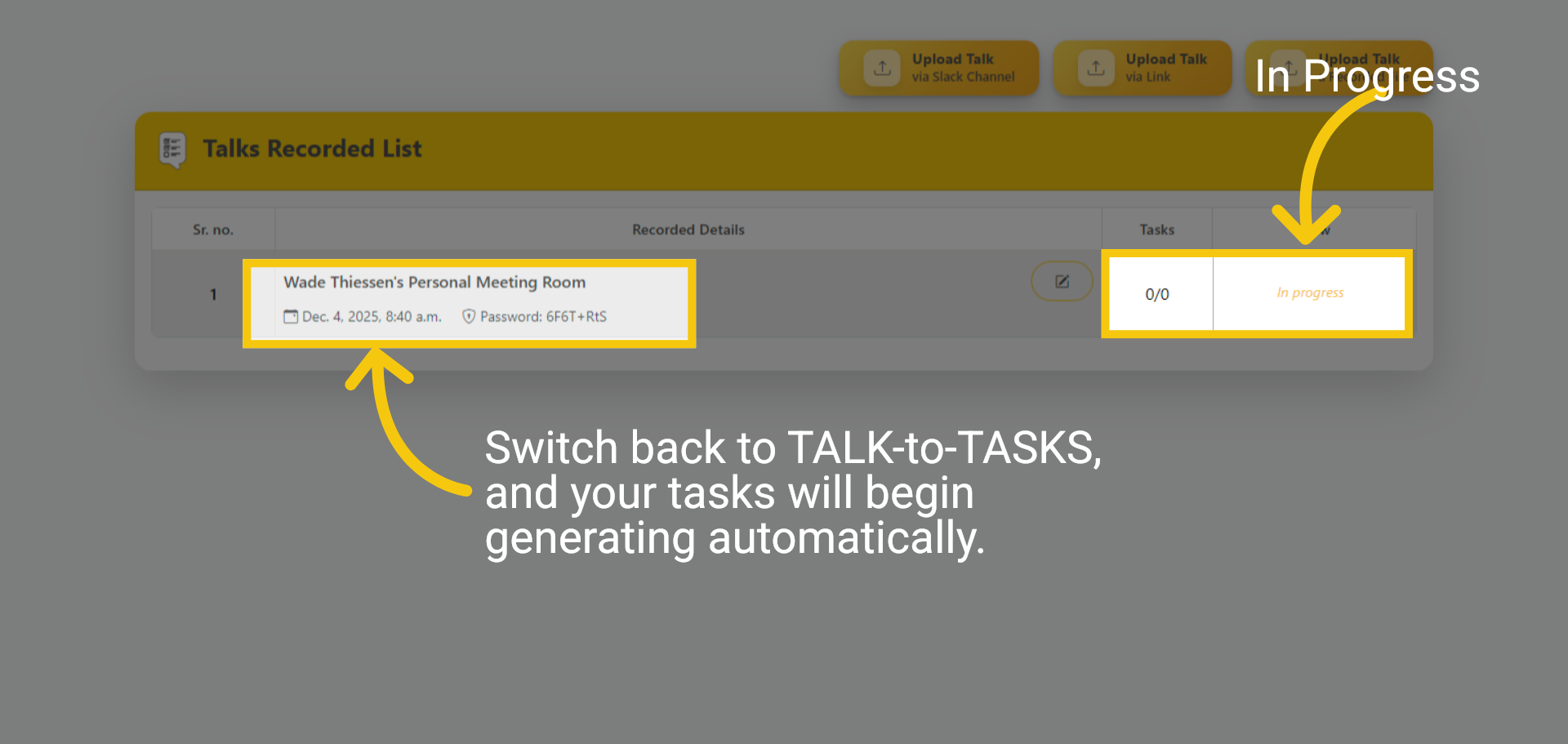 Switch Back to TALK-to-TASKS