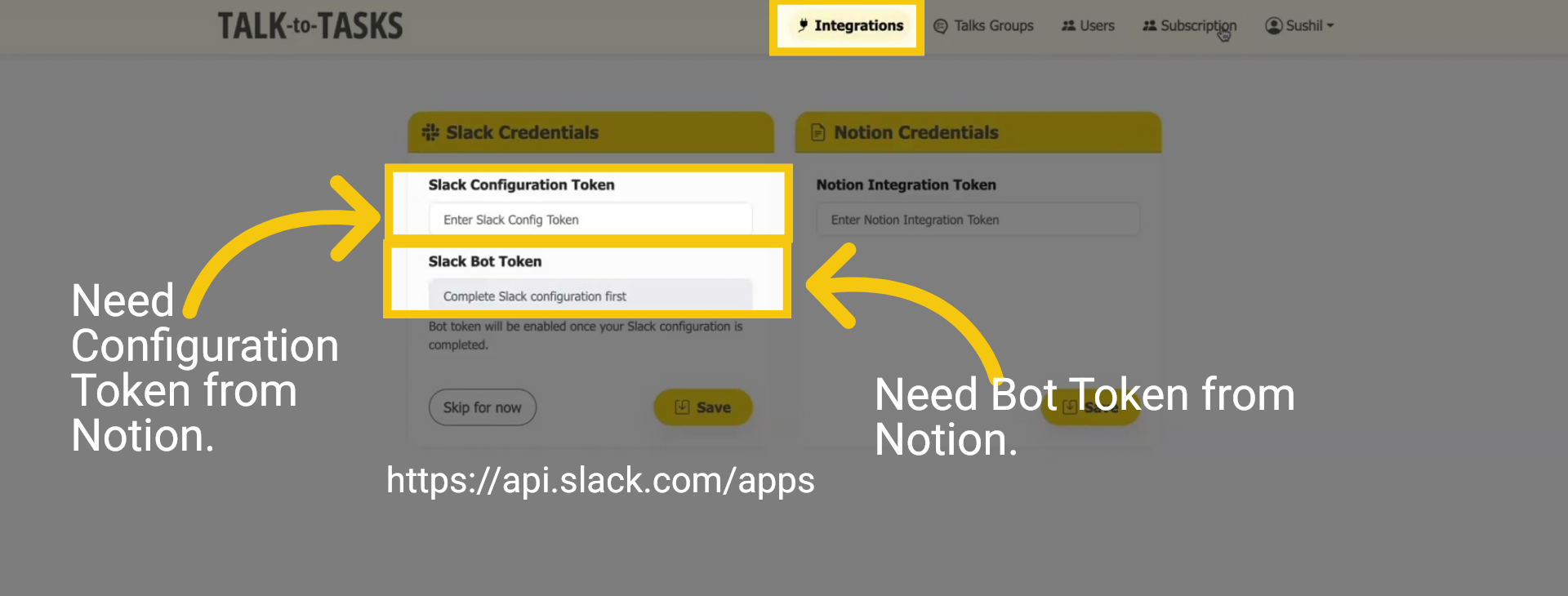 Integrate with Slack