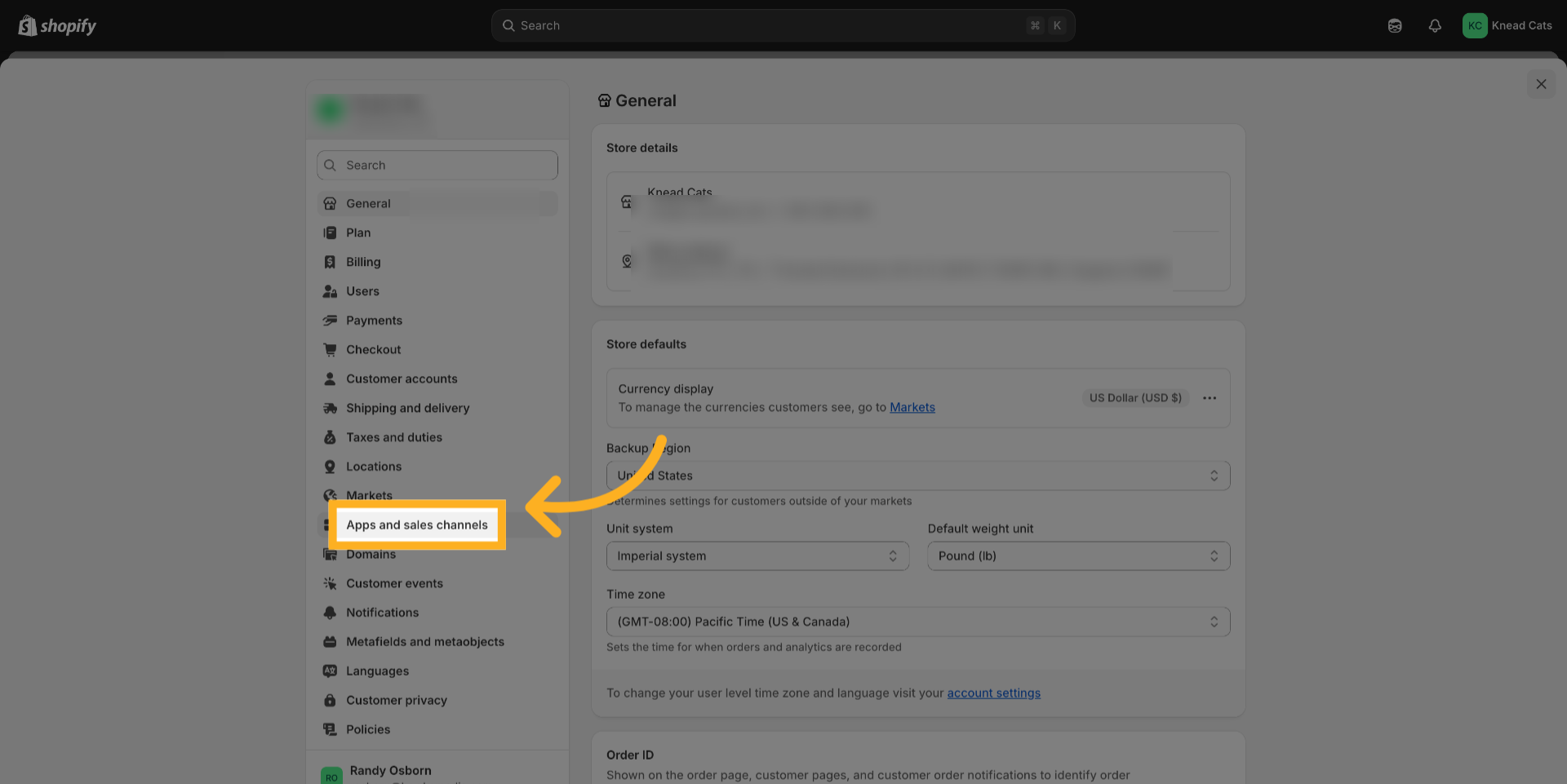 Click 'Apps and sales channels'