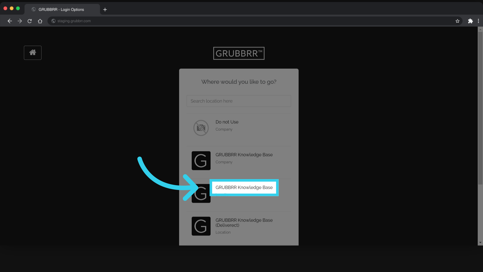 Sign in to the Portal at the Location level