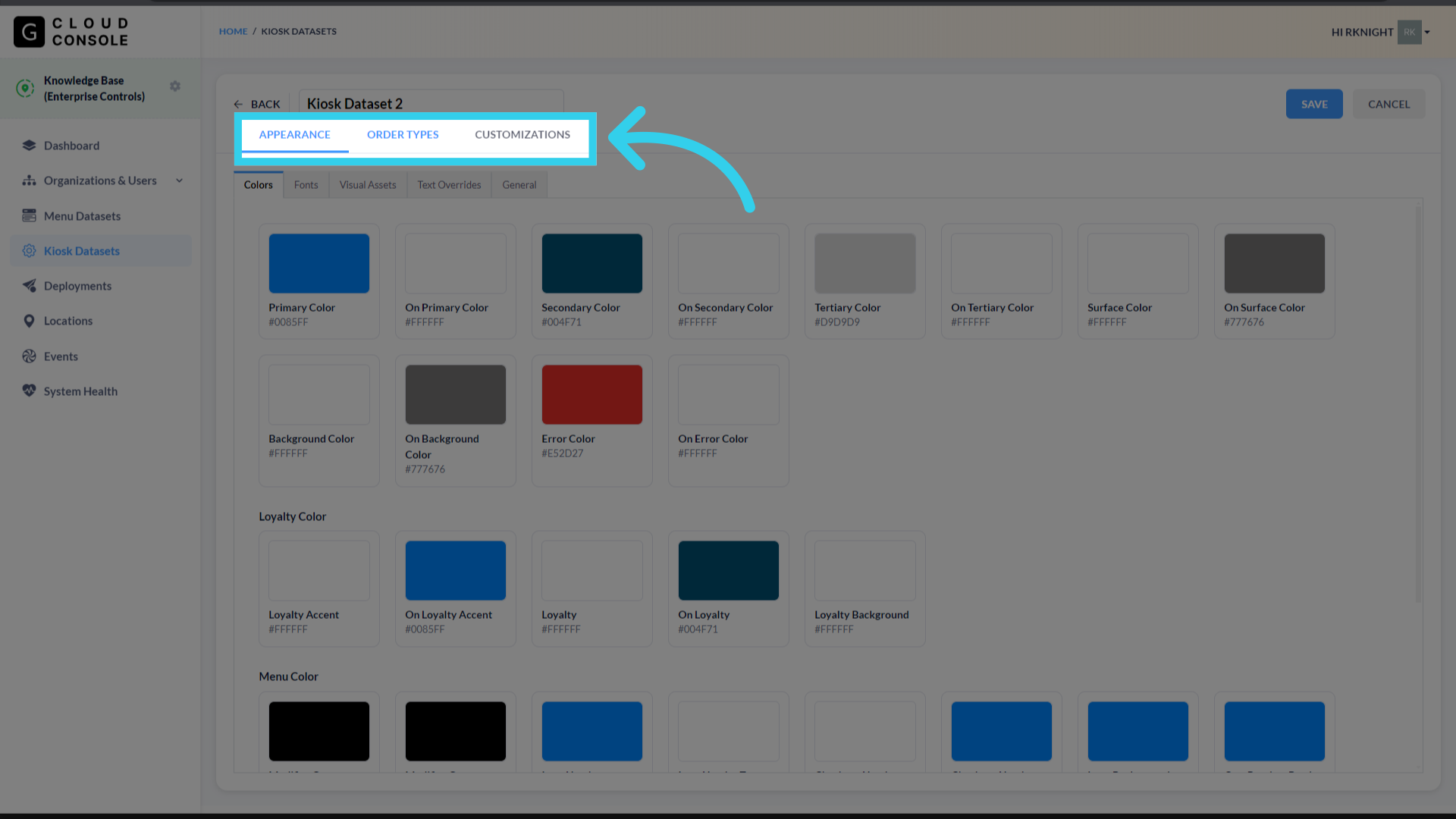 From here, you can override any settings previously configured in the Master Dataset