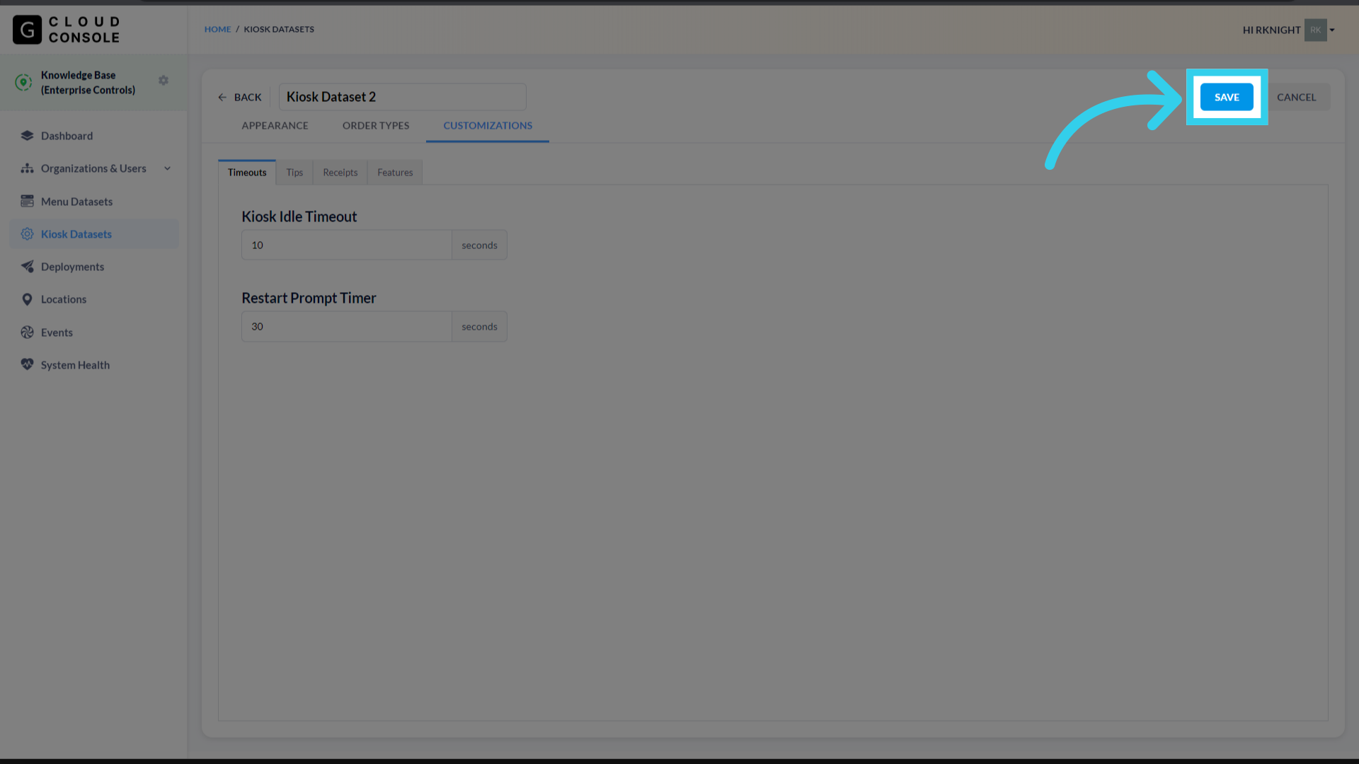 Click 'Save' to apply your changes