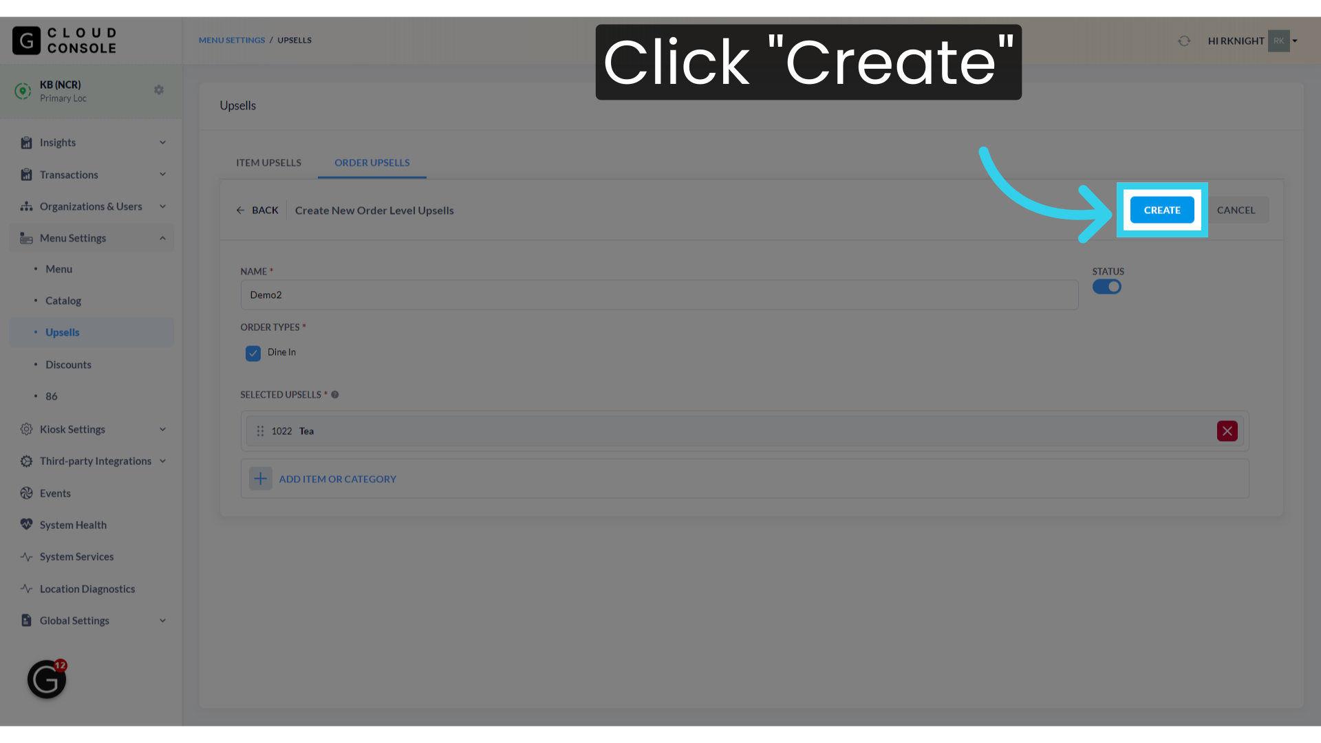 Click 'Create'