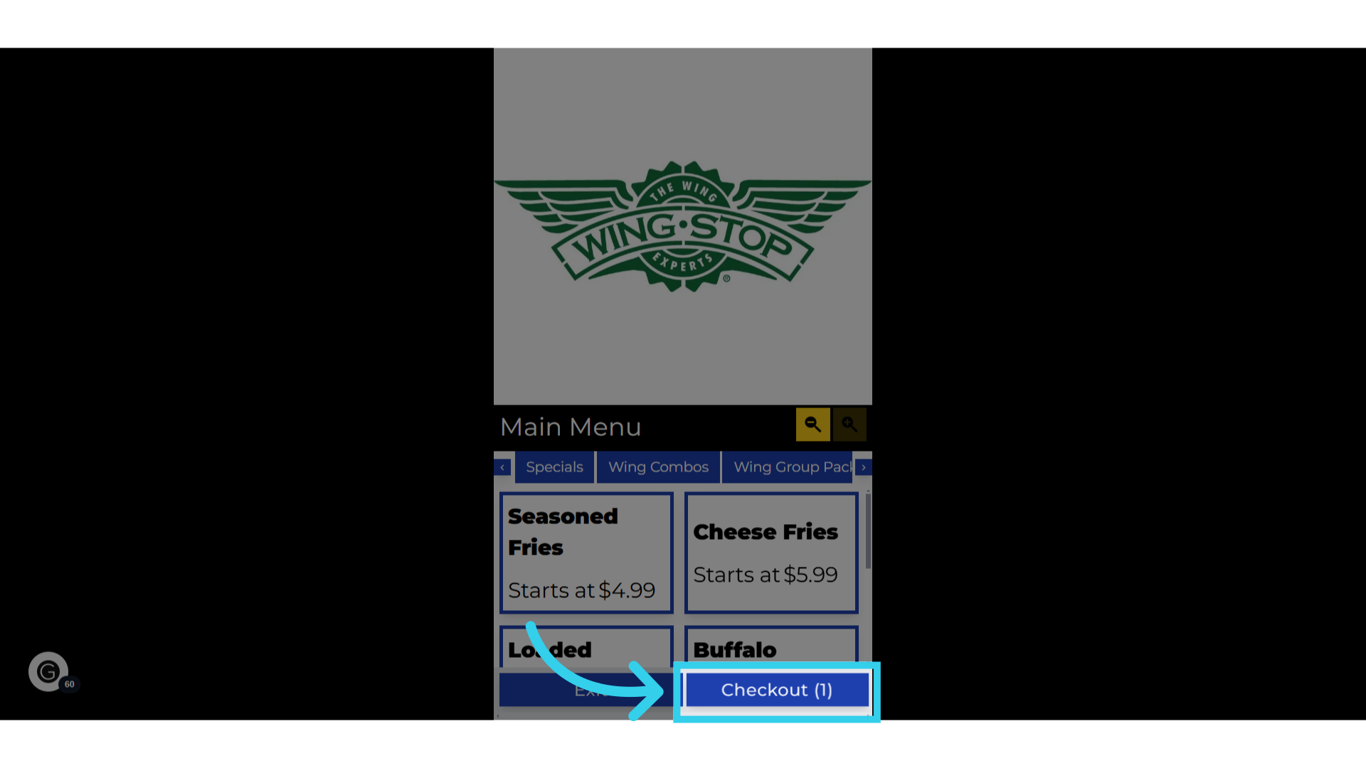 Tapping 'Checkout' will direct the user to the Order Confirmation screen