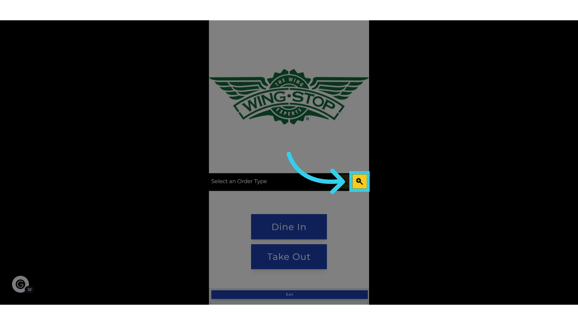 Users can tap here to magnify the Kiosk UI up to 200%