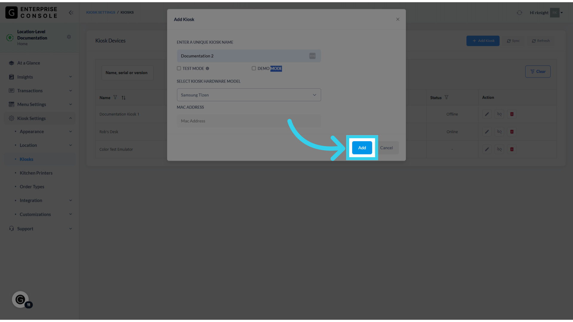 Click 'Add'