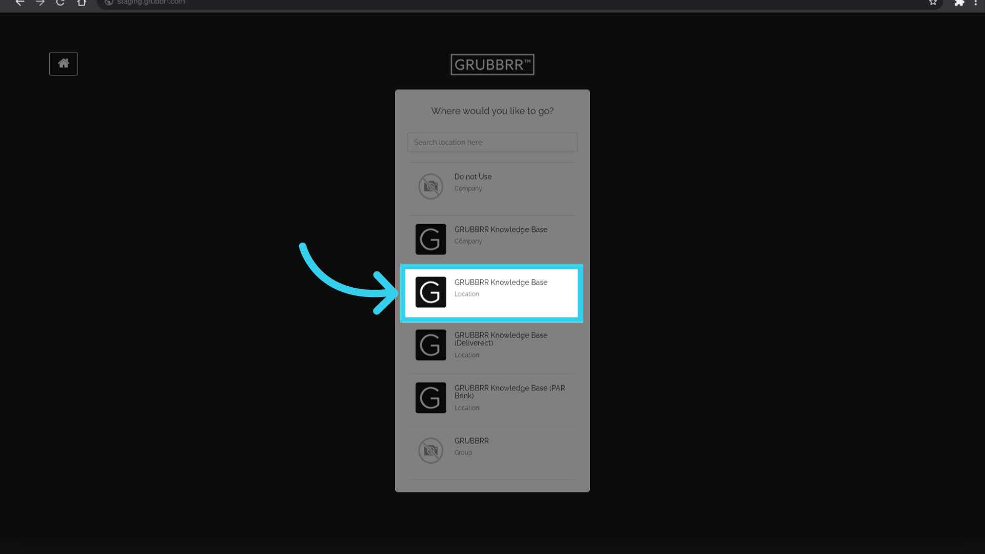 Sign into the GRUBBRR Portal at the Location level