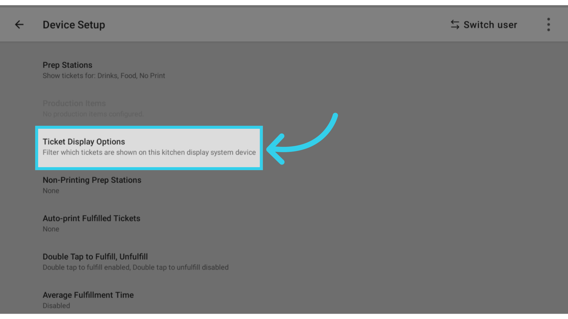 Scroll down and find the 'Ticket Display Options' setting