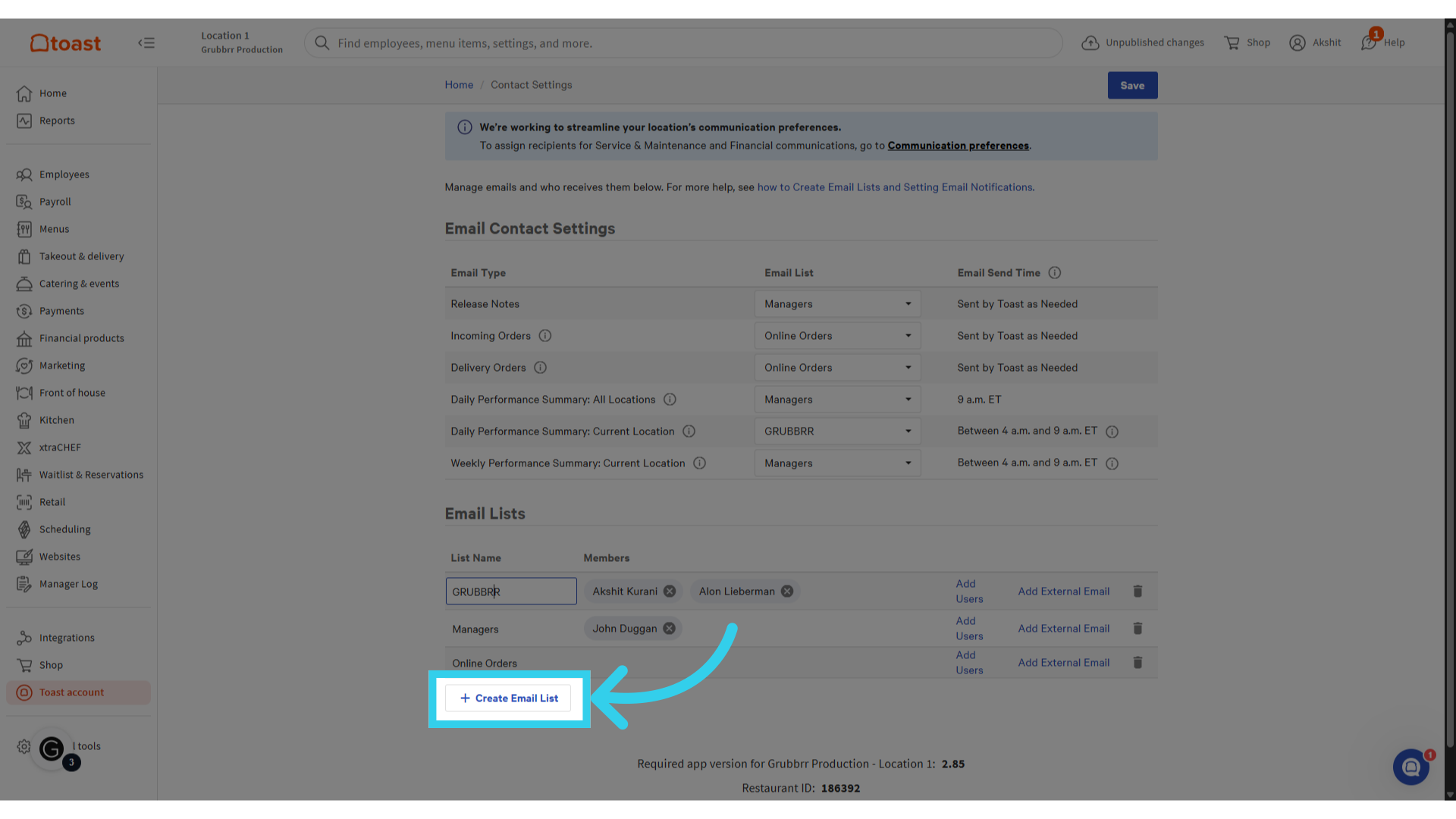 First, we need to create an email list where we'll send the notifications