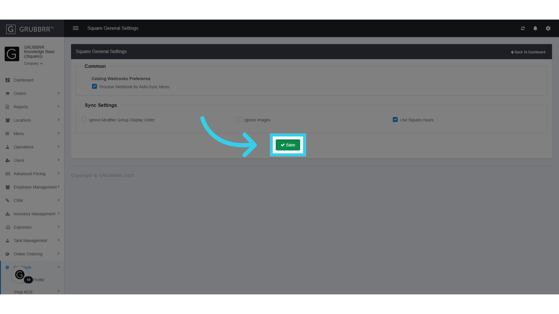 Click 'Save' to apply your changes