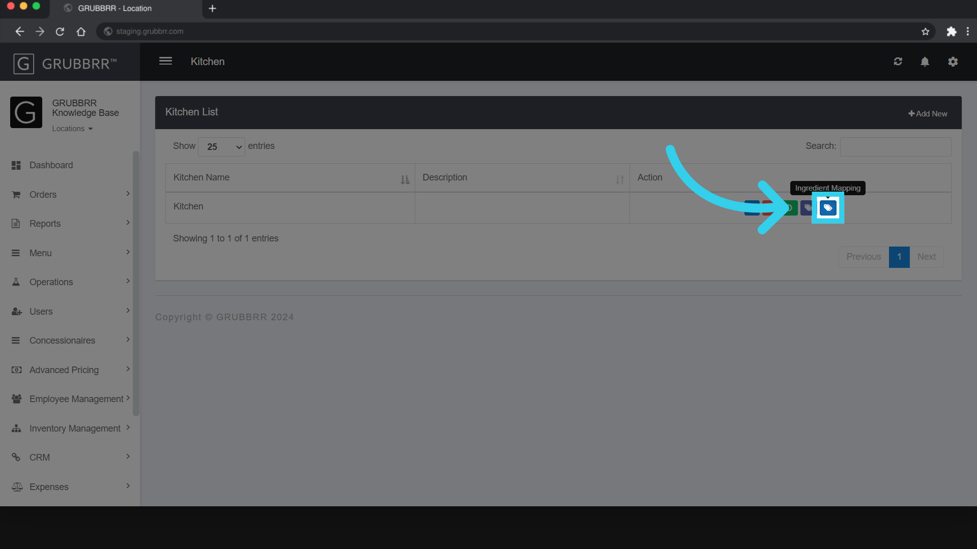 Click 'Ingredient Mapping'