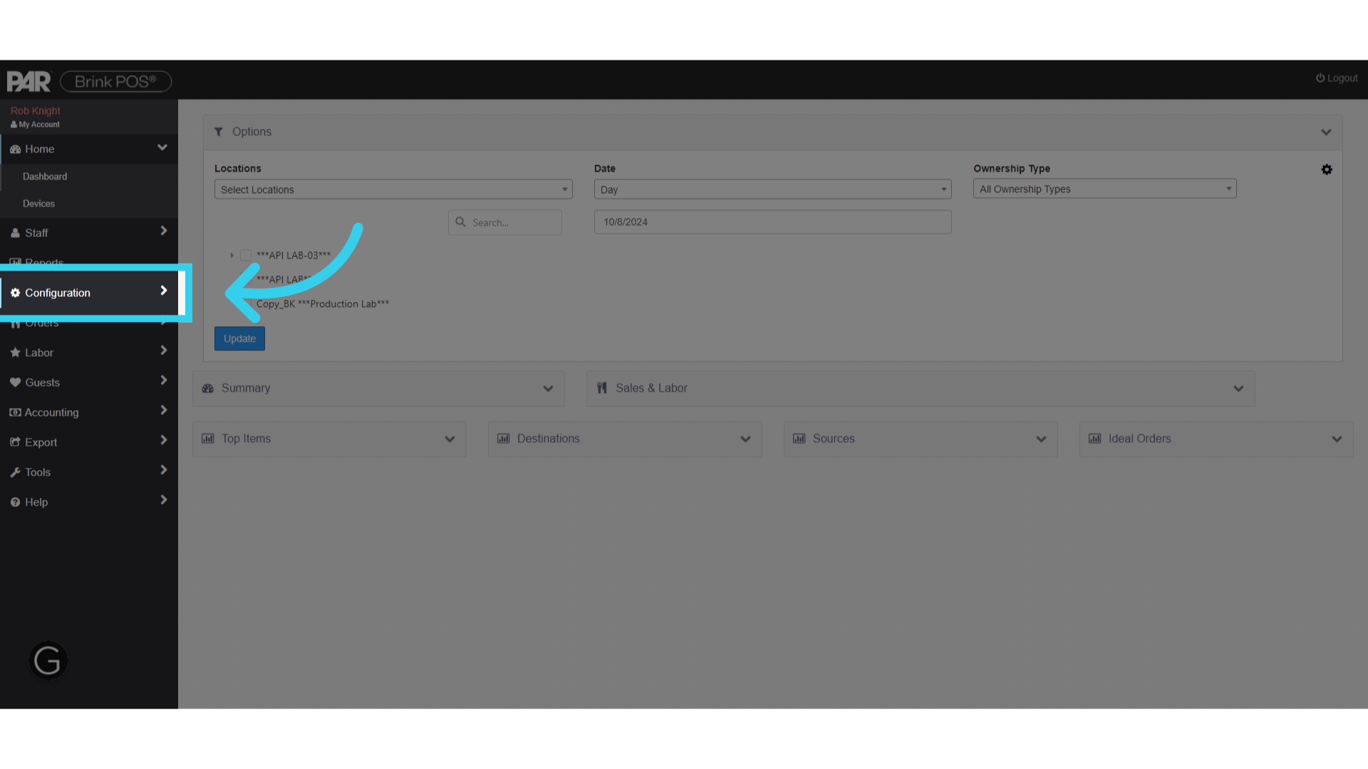 Click 'Configuration'