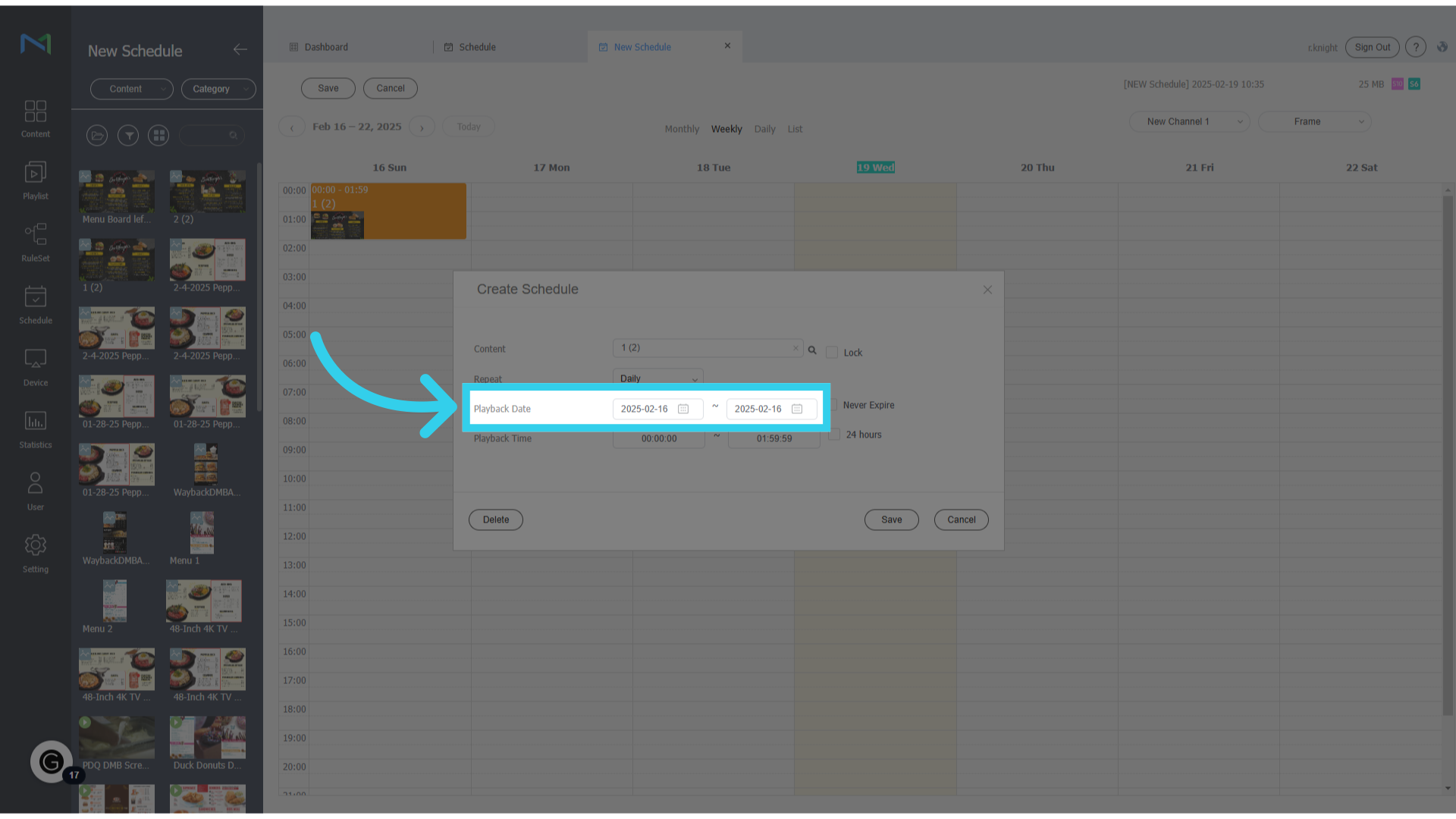 For seasonal content, we can configure how long the content should remain on the device...