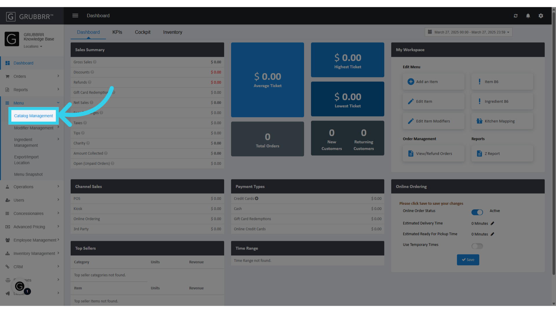 Click 'Catalog Management'