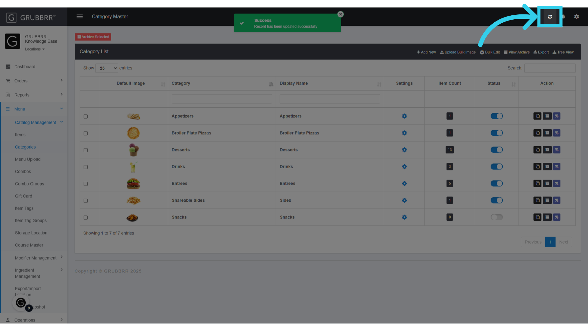 Sync your changes to the Kiosk when done