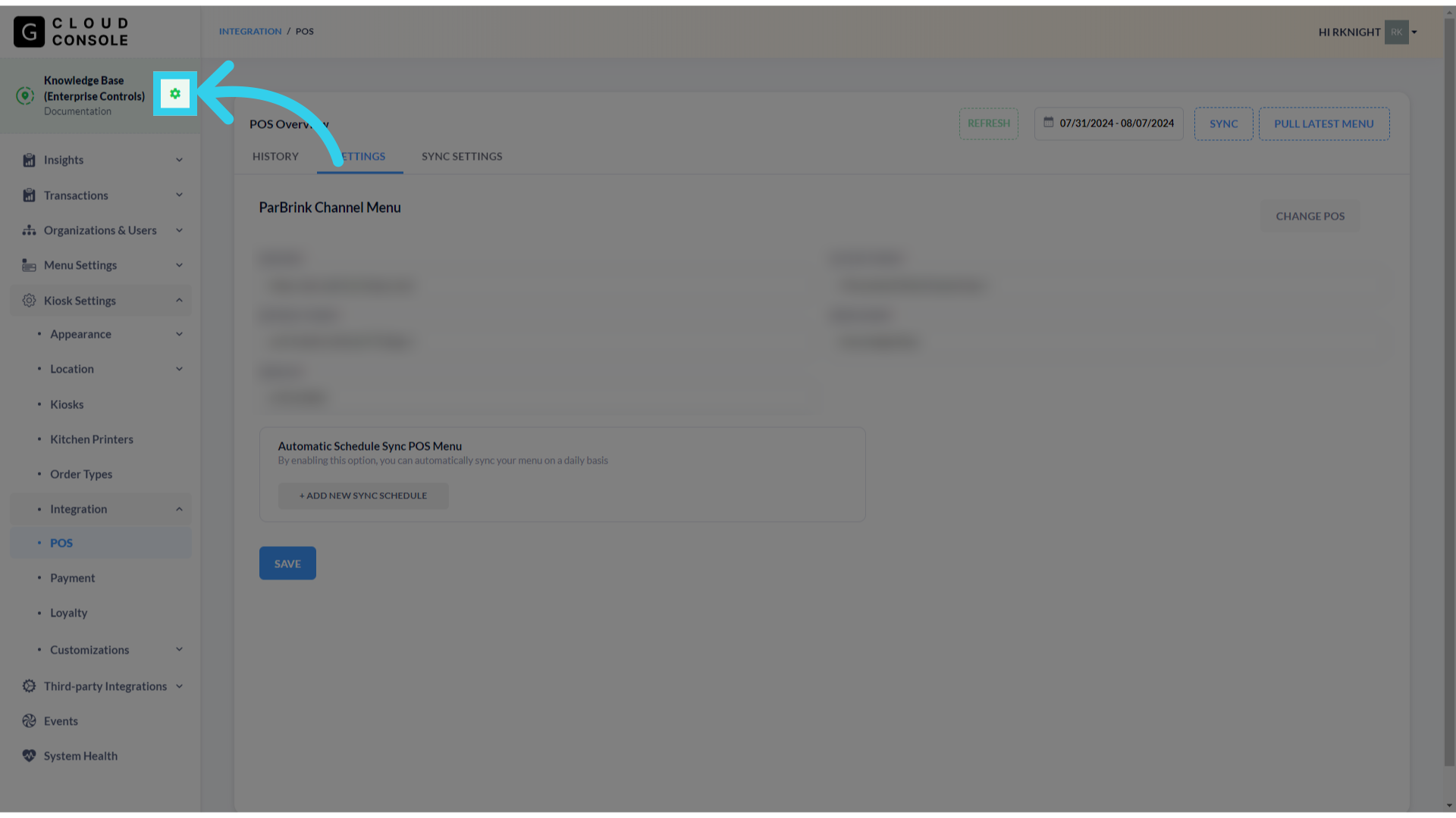 Click here to open the Scope Selection Menu