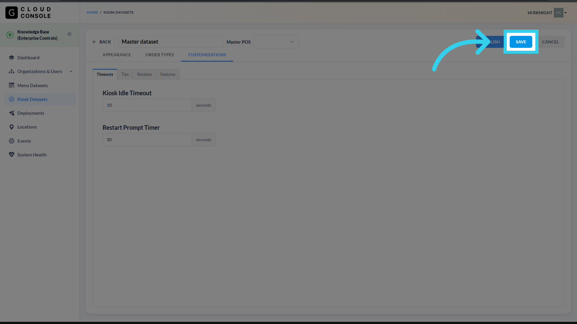Click 'Save' to apply your changes