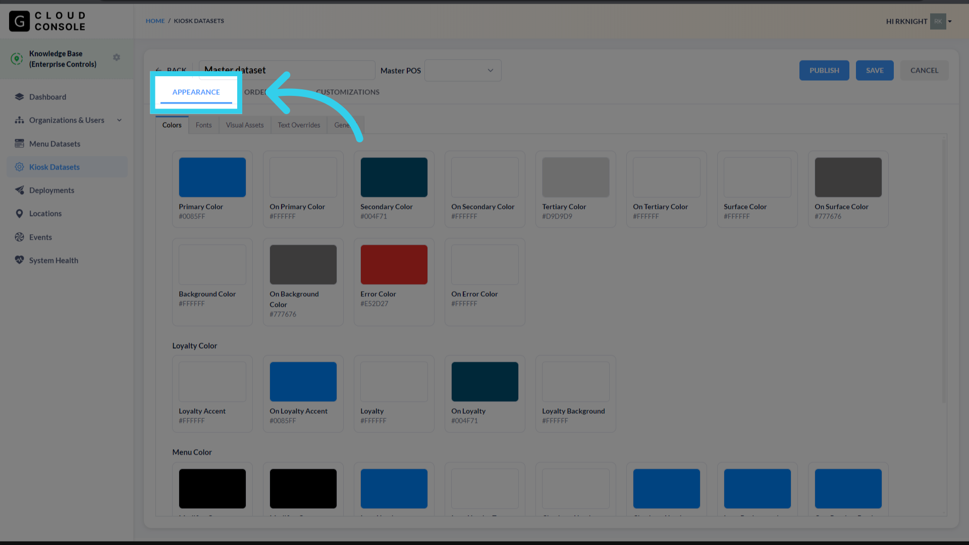 Define the client's default appearance...