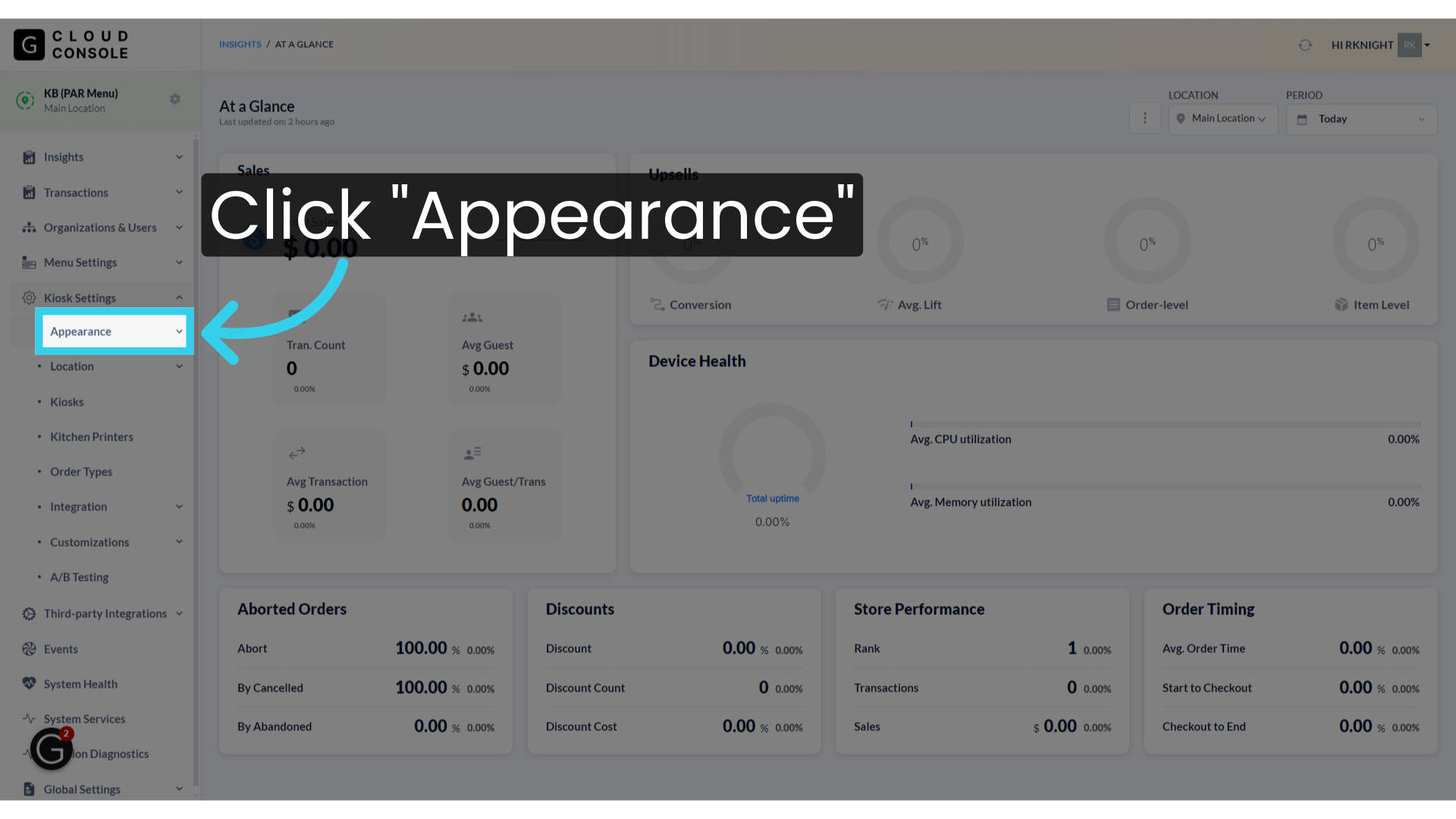 Click 'Appearance'