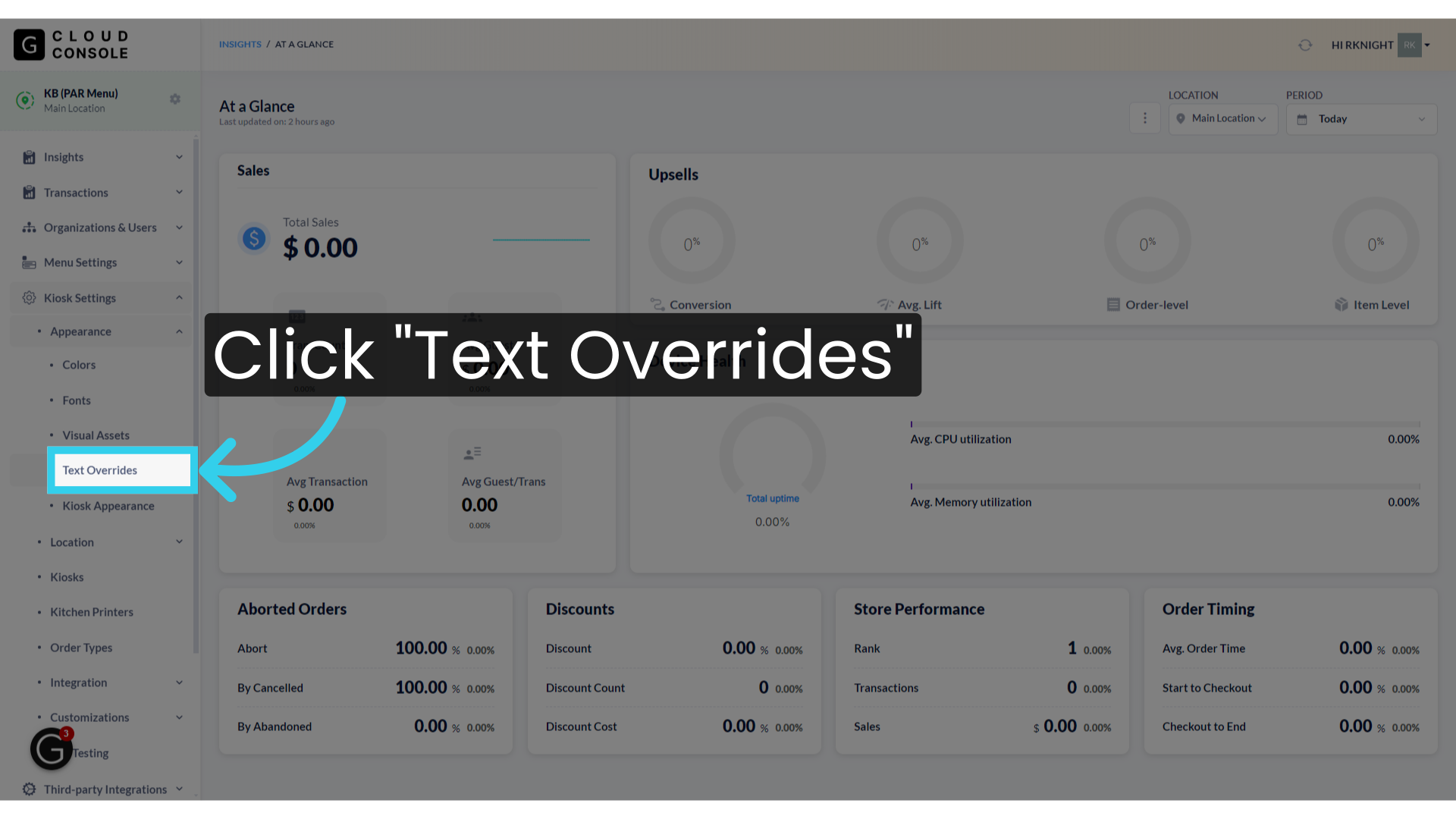 Click 'Text Overrides'