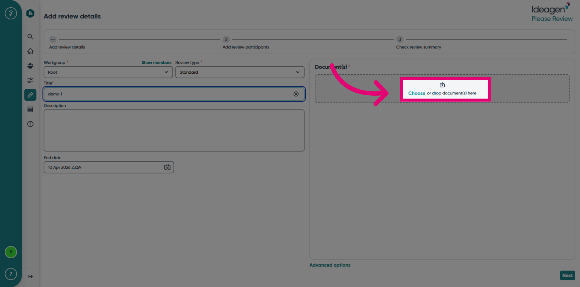 Choose Document To Upload