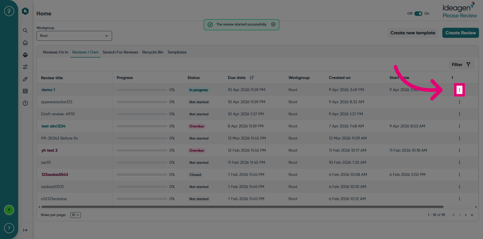 Access Review Options