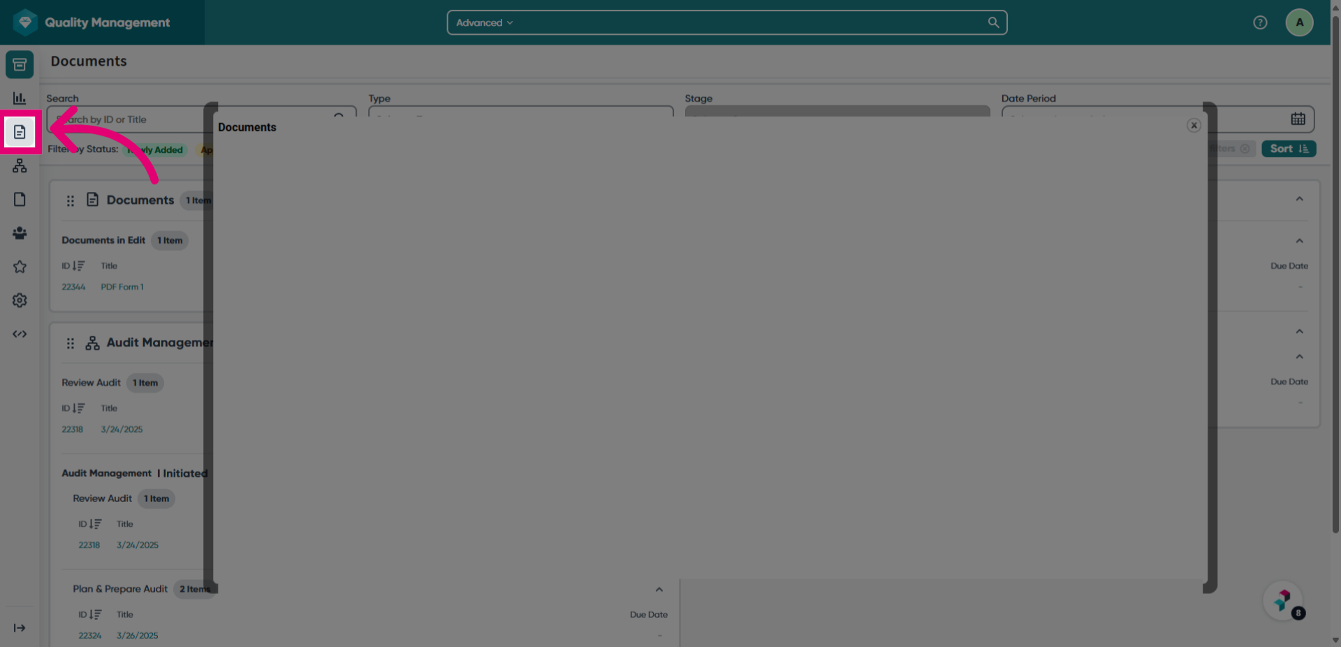 Access the Document module