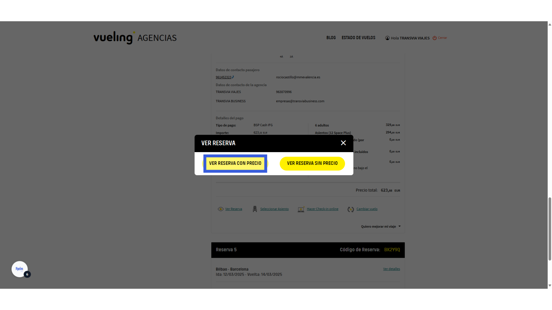 Clic 'Ver Reserva con precio'