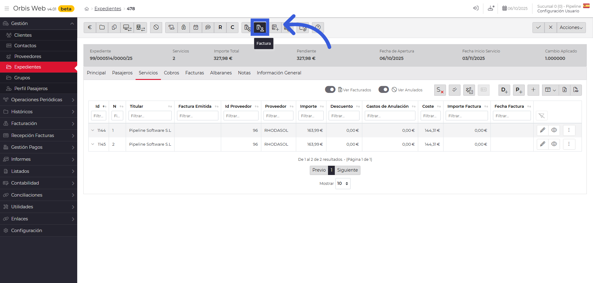 Emitir factura al cliente