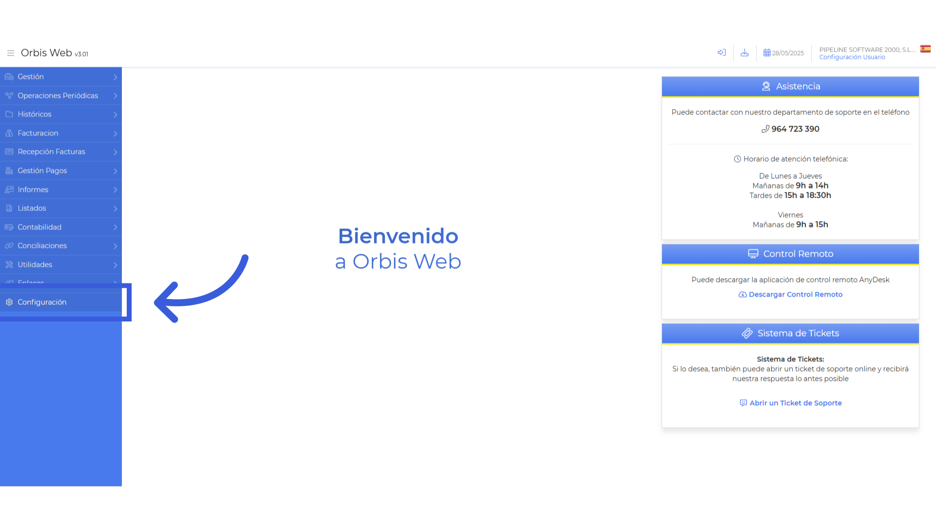 Acceder a la configuración