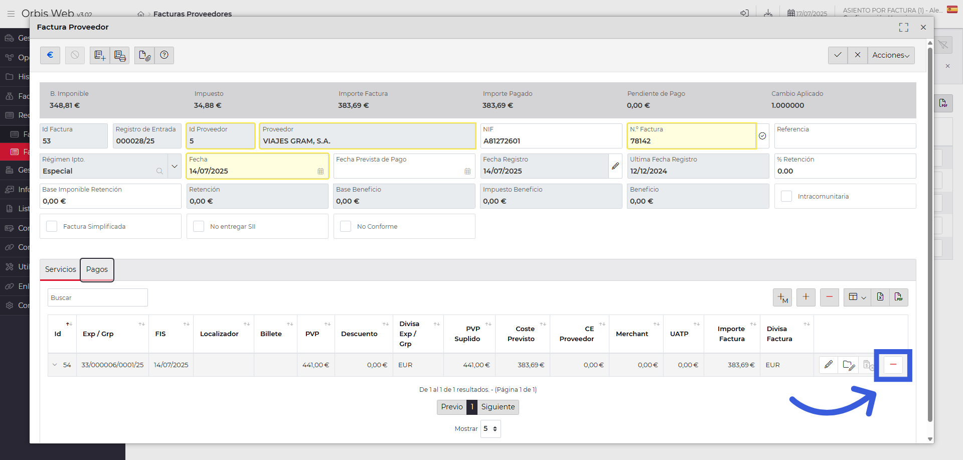 Eliminar el Servicio